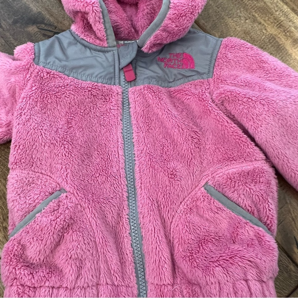 North Face jacket pink and grey infant girl